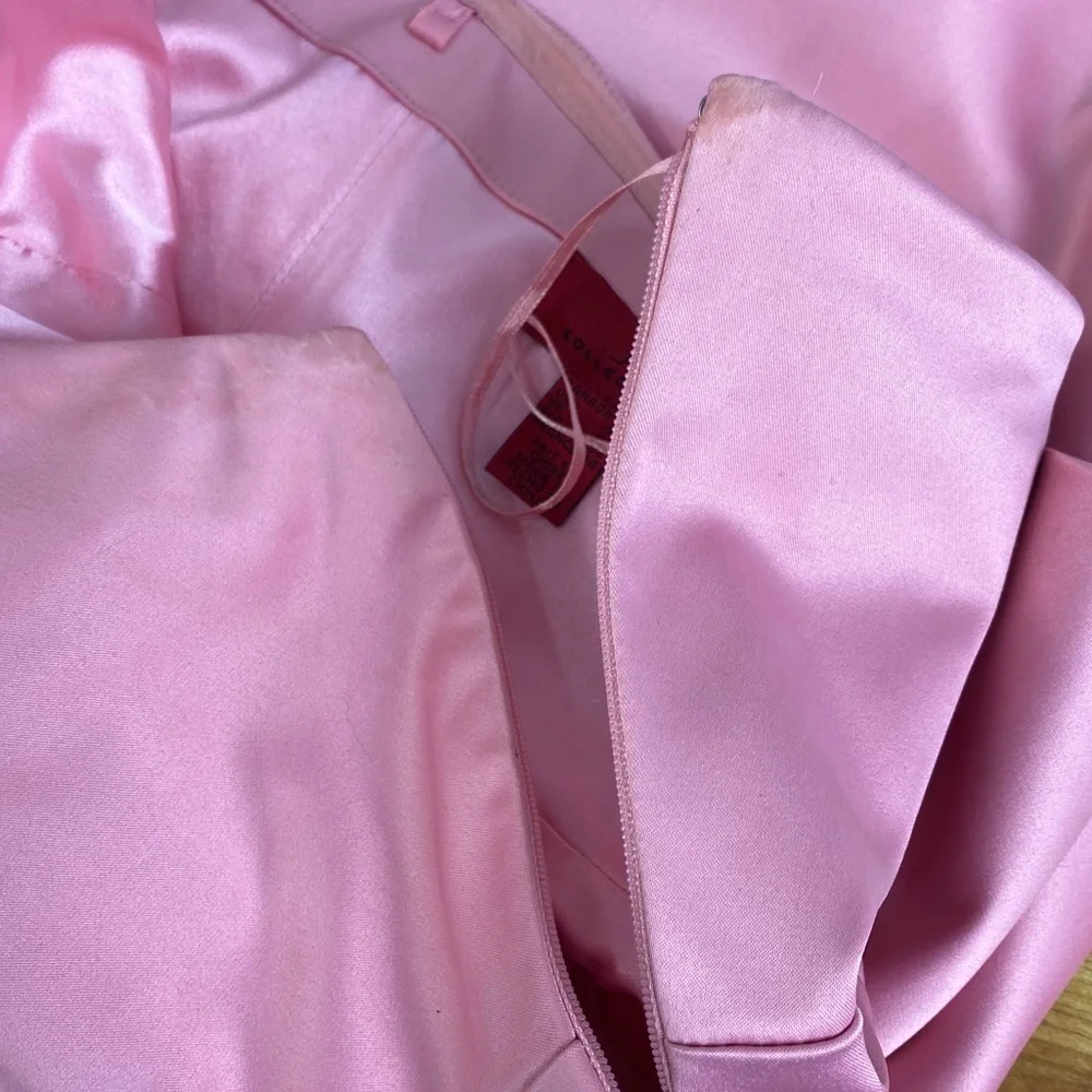 JS Collections | Dresses | Js Collections Pink Satin Sleeveless Tiered ...